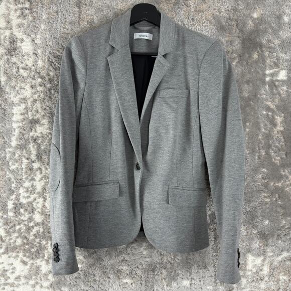 Yessica Size 8 Stretch Career Single Button Blazer Jacket Gray Notched Lined - Picture 1 of 9
